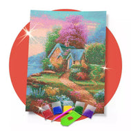Kit de Pintura com Diamante 42x60cm - Chale com Cascata