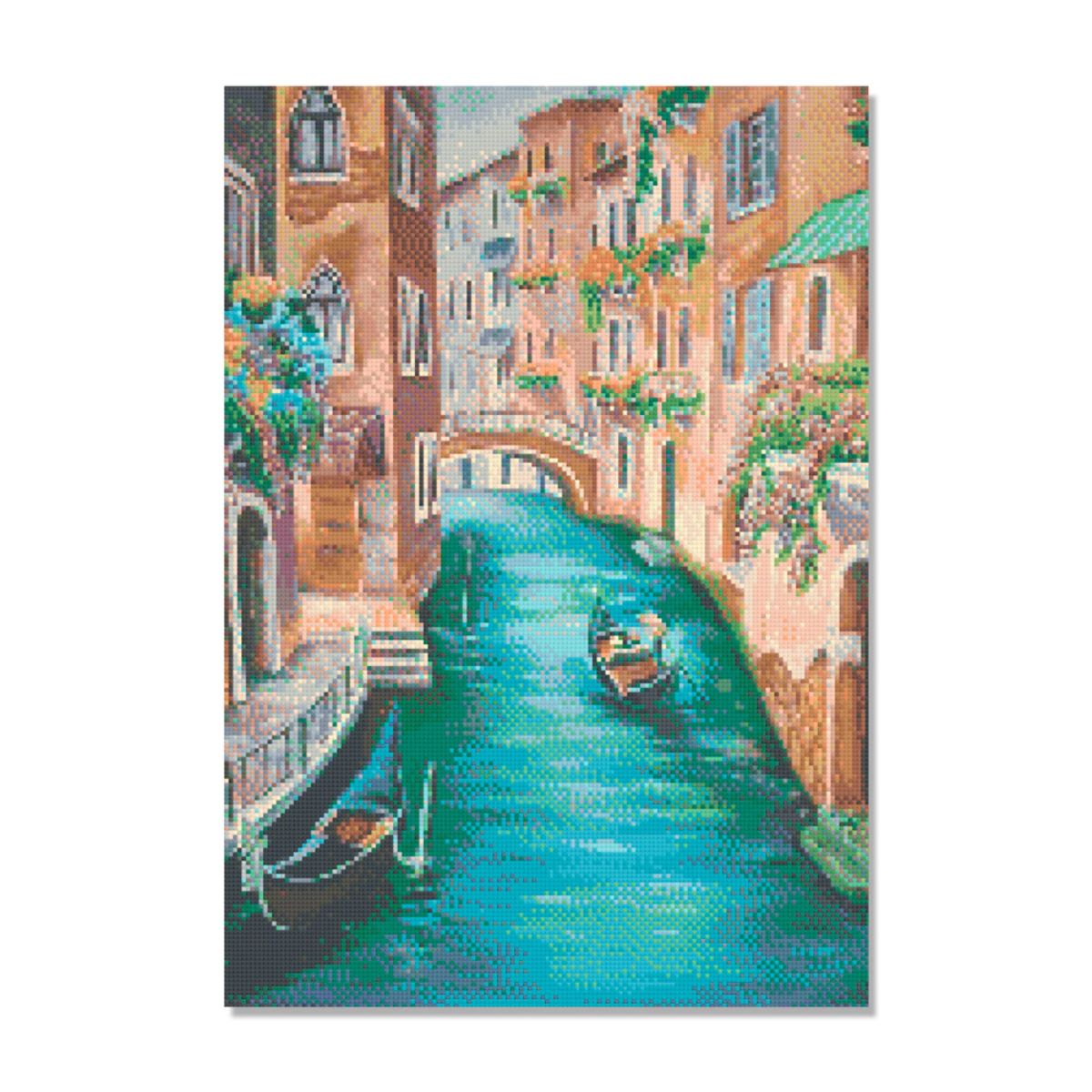 Kit de Pintura com Diamante 42x60cm - Gondolas de Veneza
