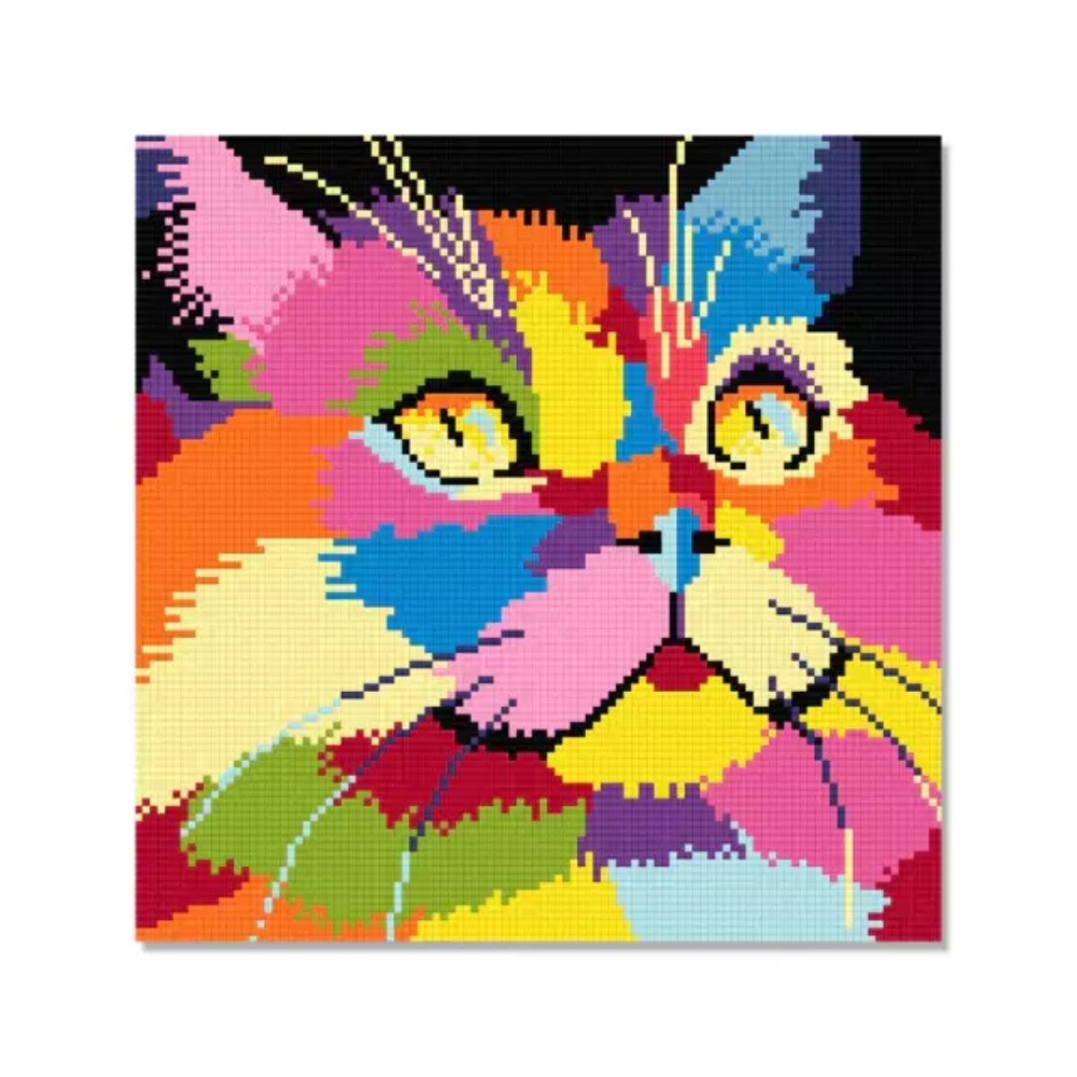 Kit de Pintura com Diamante 30x30cm - Gatinho Luz
