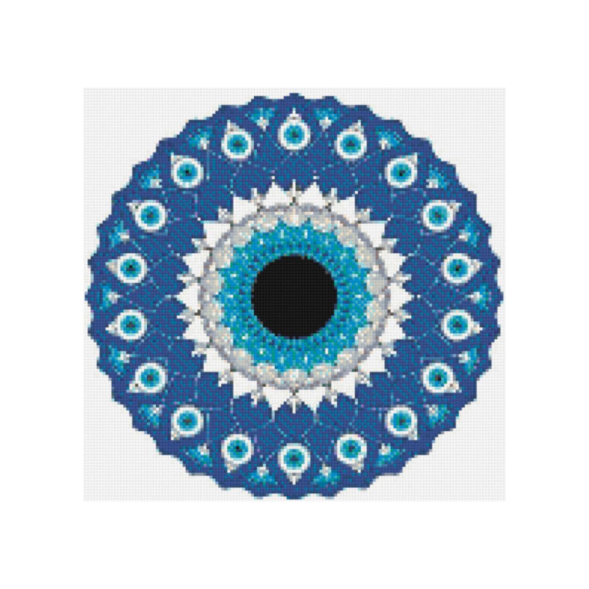 Kit de Pintura com Diamante 40x40cm - Mandala Olho Grego