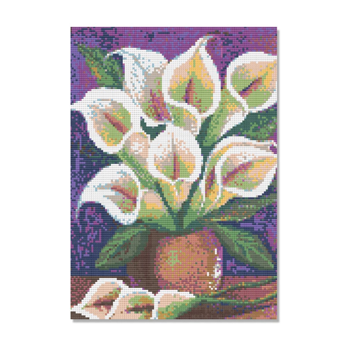 Kit de Pintura com Diamante 30x42cm - Lírios Perfeitos