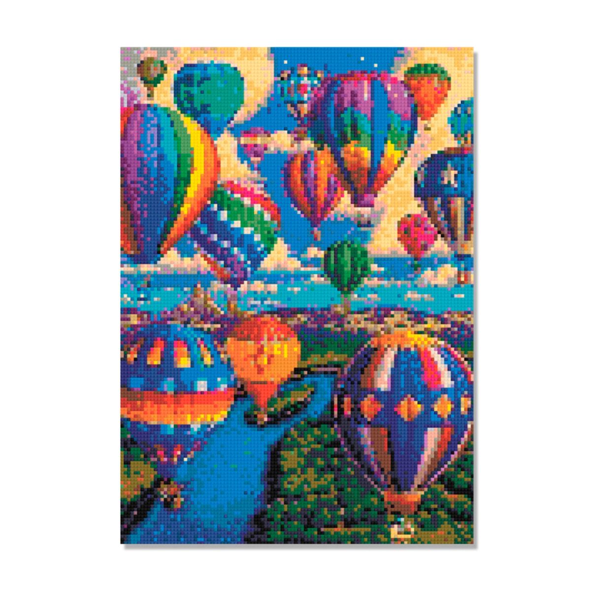 Kit de Pintura com Diamante 30x42cm - Passeio dos Balões Coloridos