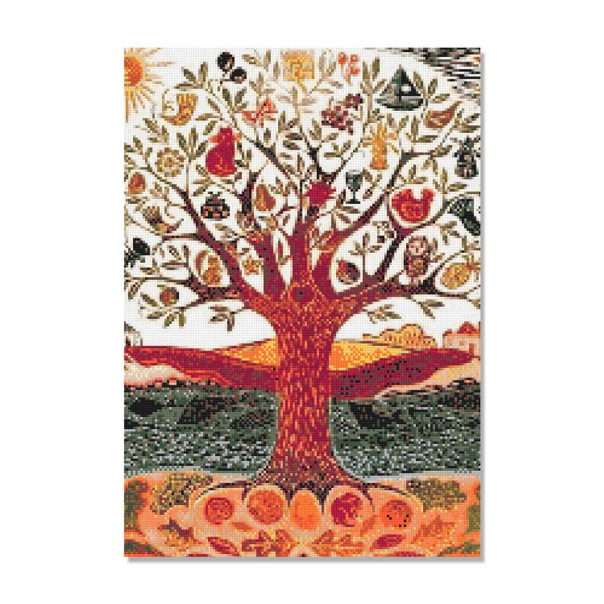 Kit de Pintura com Diamante 42x60cm - Arvore da Vida