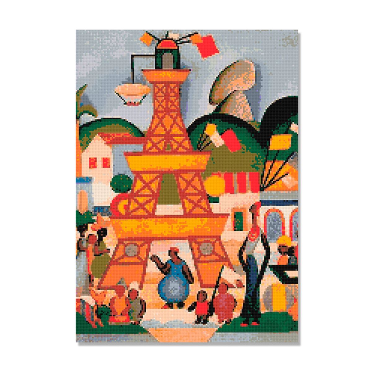Kit de Pintura com Diamante 42x60cm - Tarsila do Amaral Carnaval em Madureira