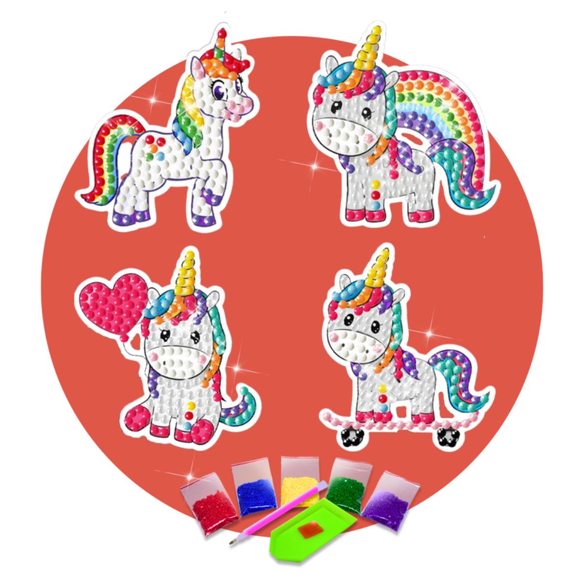 Kit de Pintura com Diamante Stickers - Unicórnios