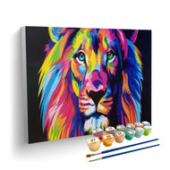 Kit de Tela Pintura Numerada 60x42cm - Leão Artístico