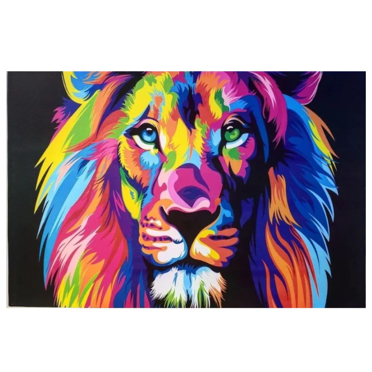 Kit de Tela Pintura Numerada 60x42cm - Leão Artístico