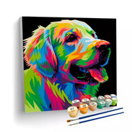 Kit de Tela Pintura Numerada 40x40cm - Dog