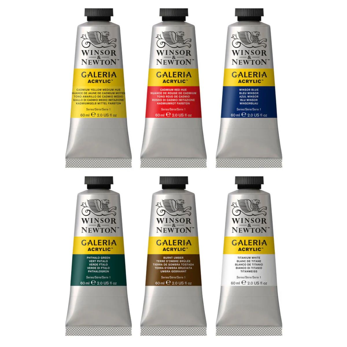 Estojo Tinta Acrilica Galeria Winsor & Newton 60ml com 6 Cores