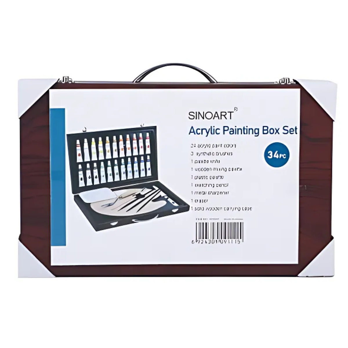 Kit Maleta Completa Sinoart Pintura Acrilica com 34 Peças