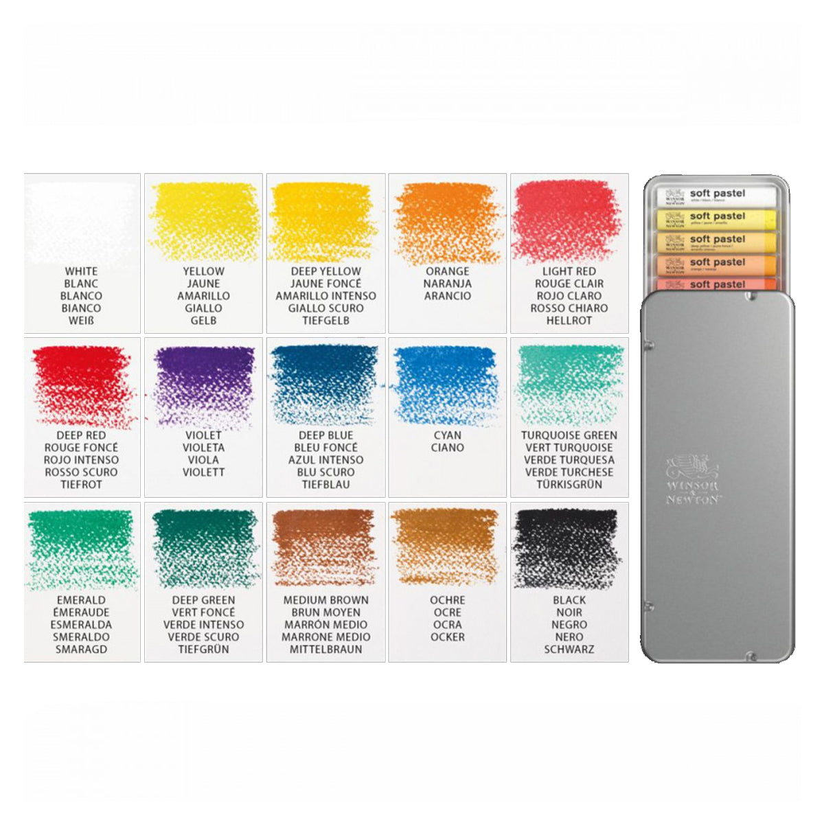 Estojo Giz Pastel Seco Soft Winsor & Newton com 15 Cores
