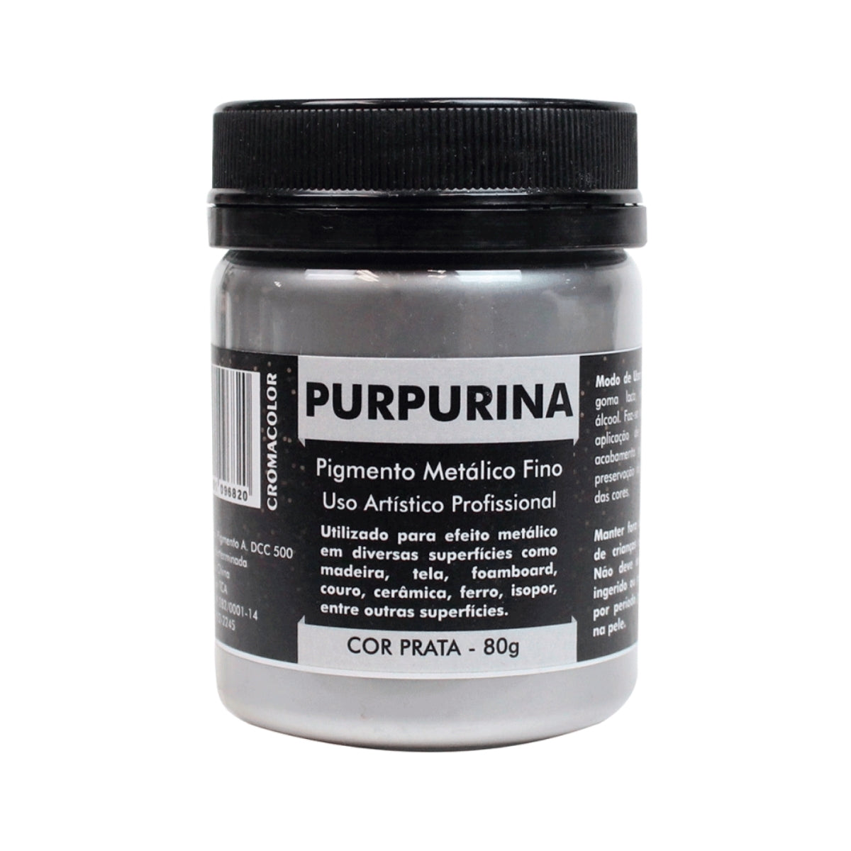 Purpurina em Pó Prata Cromacolor 60g 96820  