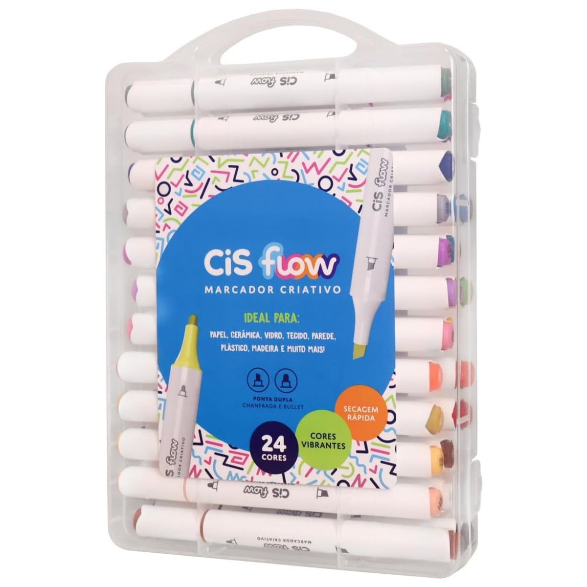 Estojo Marcador Criativo Flow 24 Unidades - 5.7780 - Cis