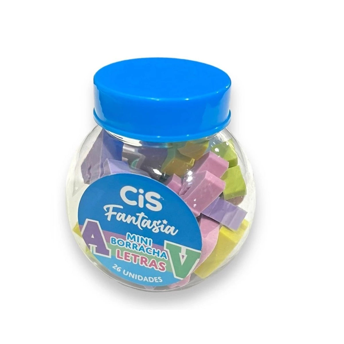 Pote Mini Borracha Escolar Fantasia Alfabeto com 20 Unidades - Cis