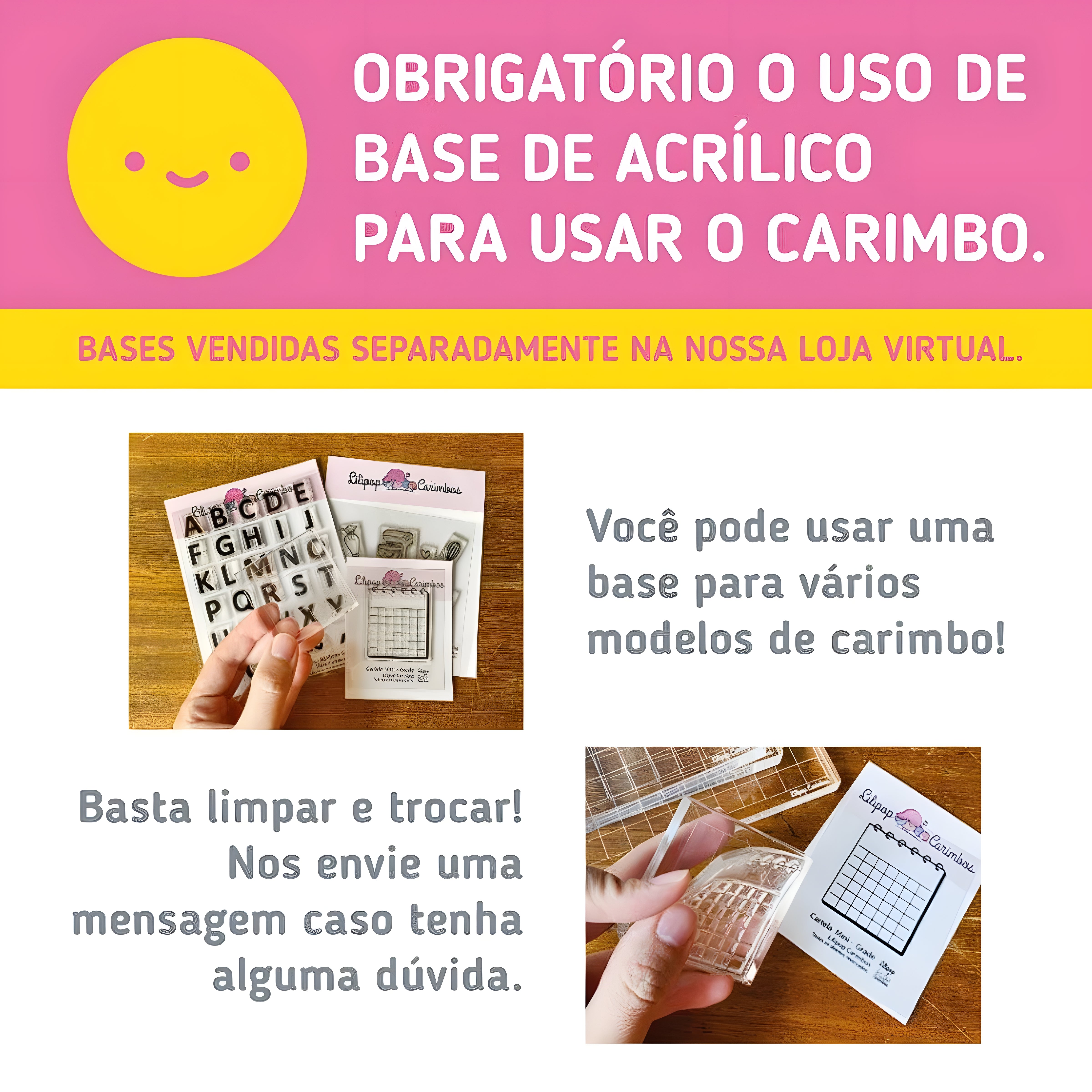 Kit Carimbos Rostinhos 5 Scrapbook Artesanato - Lilipop