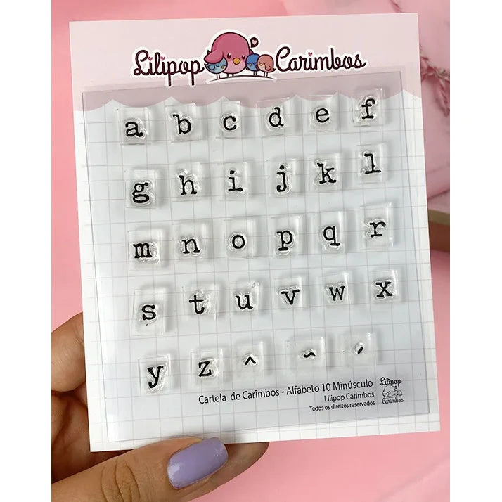 Cartela de Carimbos Alfabeto 10 Minúsculo em Fotopolímero para Artesanato e Scrapbook - Lilipop