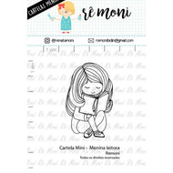 Cartela de Carimbos Menina Leitora em Fotopolímero para Artesanato e Scrapbook - Lilipop