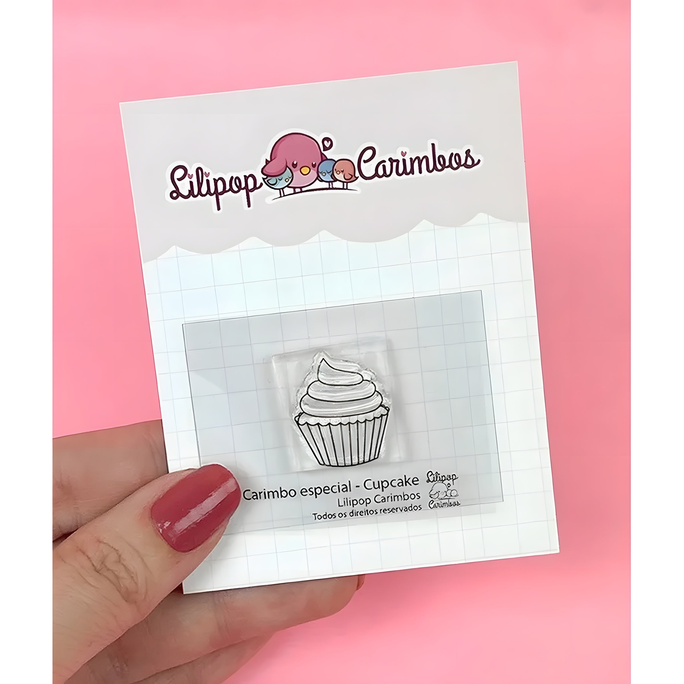 Mini Carimbo Especial Cupcake Scrapbook Artesanato - Lilipop