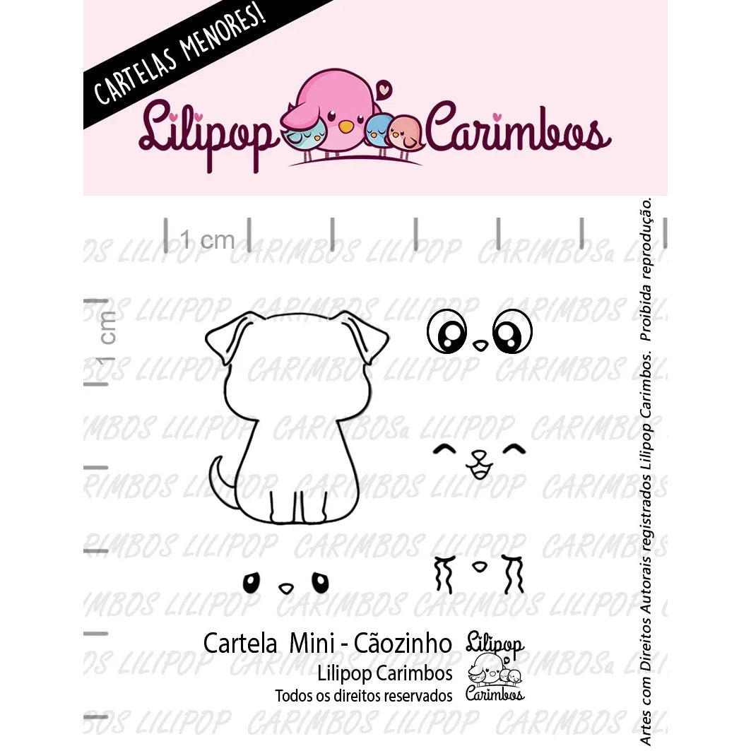 Cartela de Carimbos Cãozinho em Fotopolímero para Artesanato e Scrapbook - Lilipop