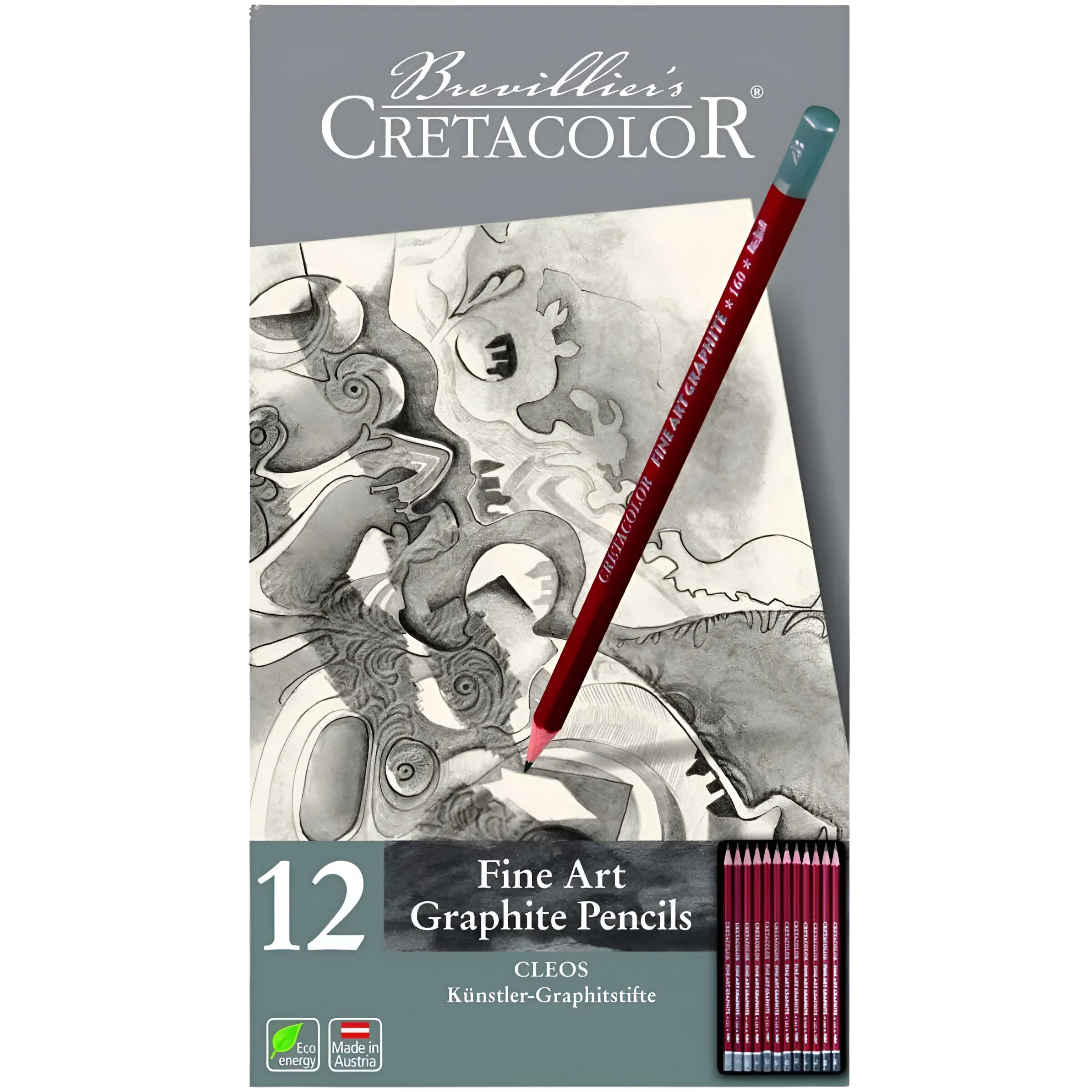 Estojo Lápis Grafite Cleos Fine Art Cretacolor Graduado com 12 Peças - 16052