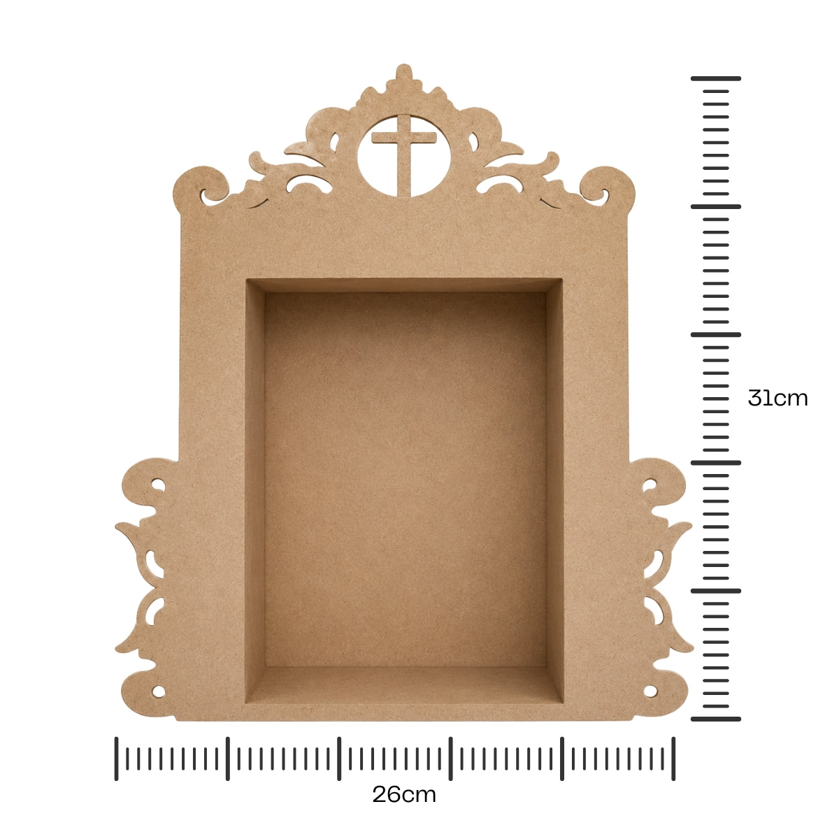 Oratório Mdf Cru 31x26cm 6mm