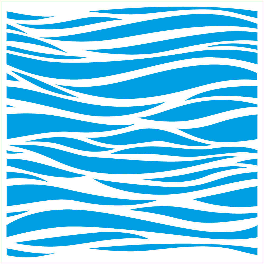 Stencil Coleção Mar Doce Lar Ondas do Mar 20x20cm para Pintura Decorativa e Artesanato Stxx-305 - Litoarte