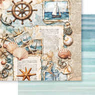 Papel para Scrapbook Dupla Face Coleção Mar Doce Lar Elementos 30,5x30,5cm para Scrapbook e Papelaria Criativa Sd-1333 - Litoarte
