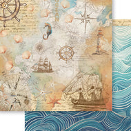 Papel para Scrapbook Dupla Face Coleção Mar Doce Lar Padrao 30,5x30,5cm para Scrapbook e Papelaria Criativa Sd-1335 - Litoarte