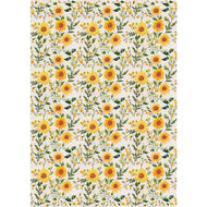 Estampa Adesiva Girassóis Costura 32x45cm para Artesanato e Scrapbook Esta-007 - Litoarte