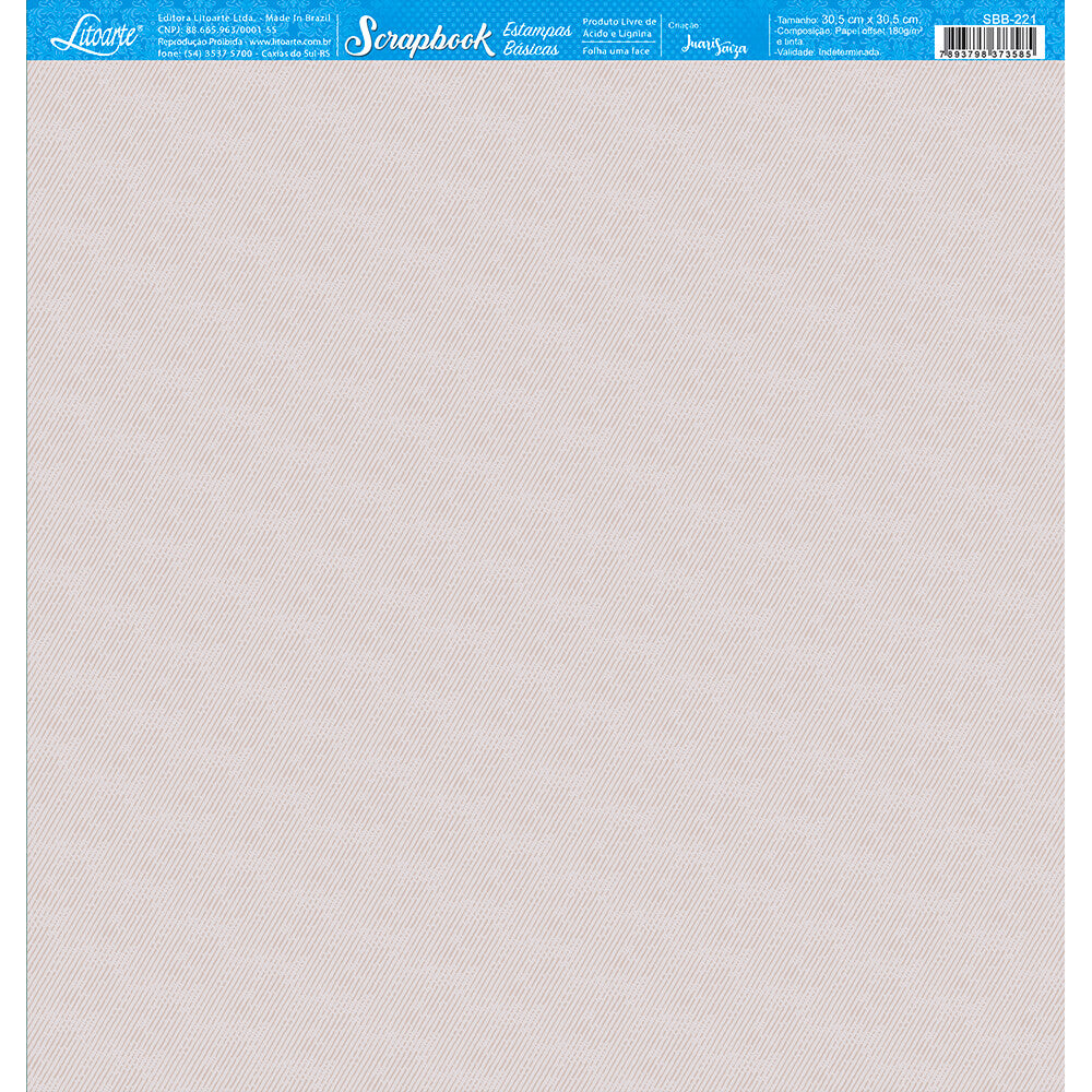 Papel para Scrapbook Estampas Basicas Coleção Floral 3d Textura Rosa Claro 30,5x30,5cm para Scrapbook e Papelaria Criativa Sbb-221 - Litoarte