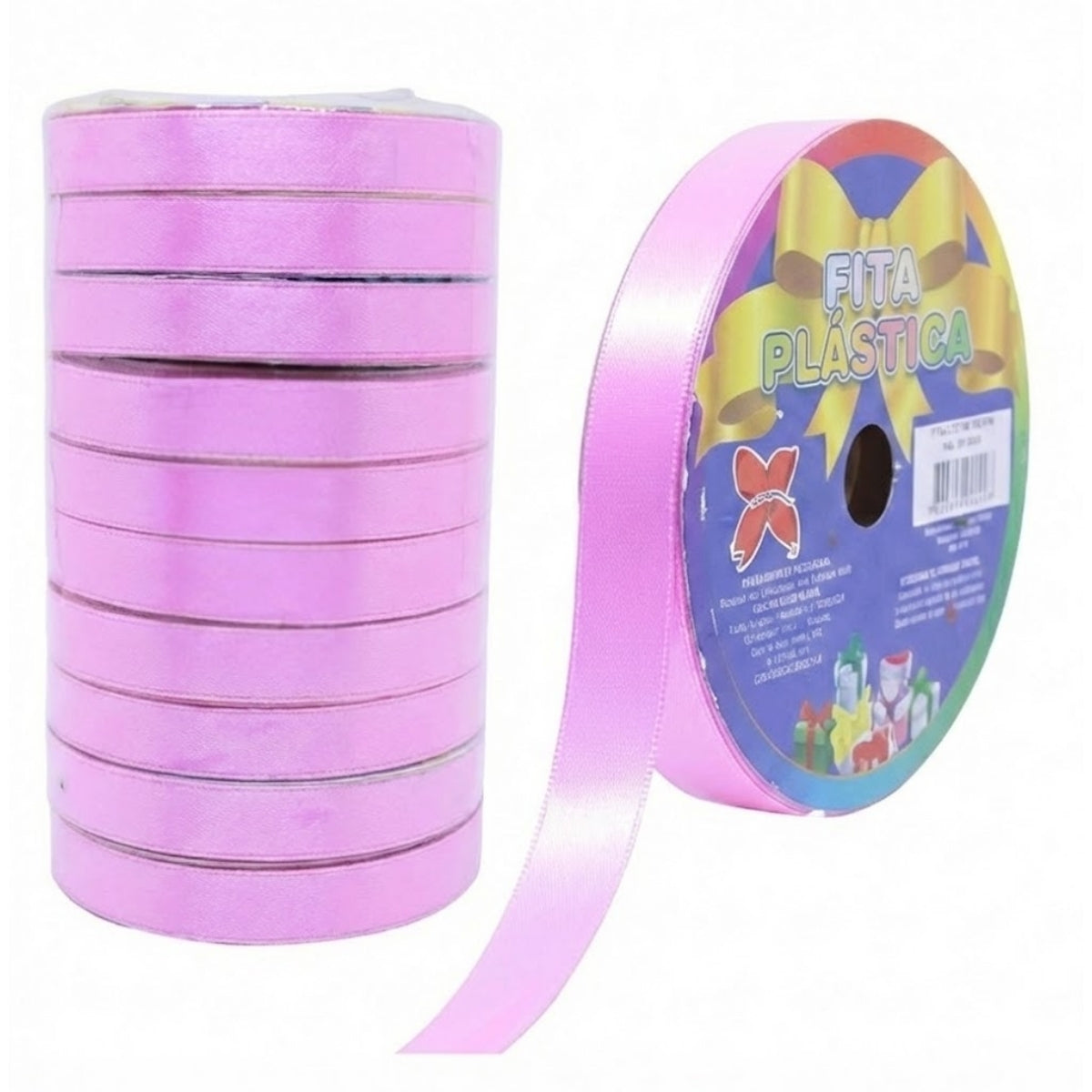 Fita Plástica Decorativa 1,5 Cm X 50 M Rosa Claro - Make+