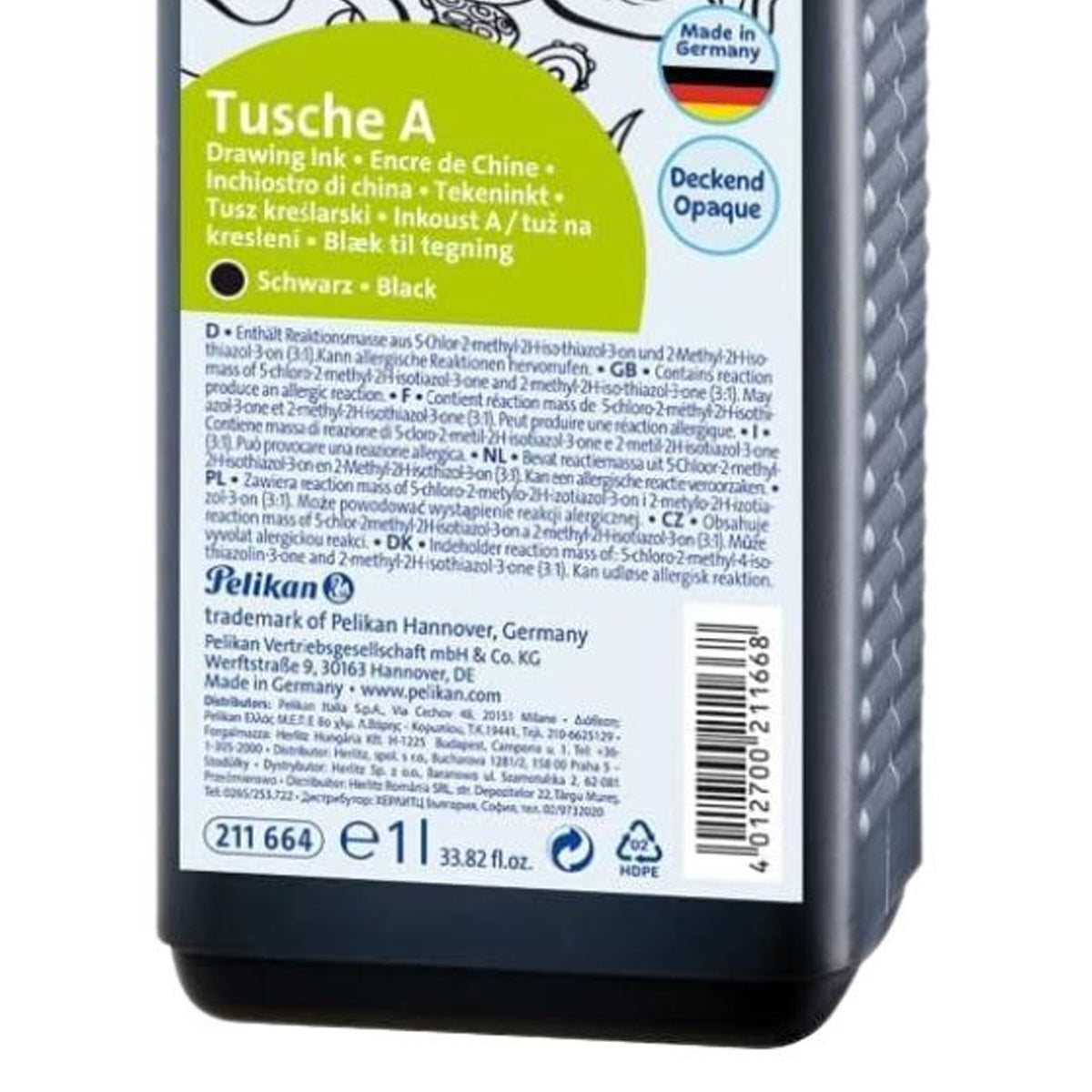 Tinta para Caneta Tinteiro Pelikan A17 1 Litro - Preto