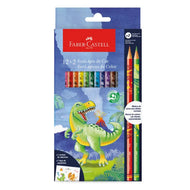 Estojo Lápis de Cor Ecolápis Coleção Dinossauro 12 Cores + 2 Misturinha - Faber-castell 120912+2dino