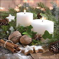 Guardanapo para Decoupage Ambiente 33x33cm com 20 Unidades - Velas Brancas
