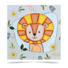 Tela Riscada Infantil Leão 20x20cm com Stencil 7x15cm para Pintura em Tela e Pintura Decorativa 3559 - Opa