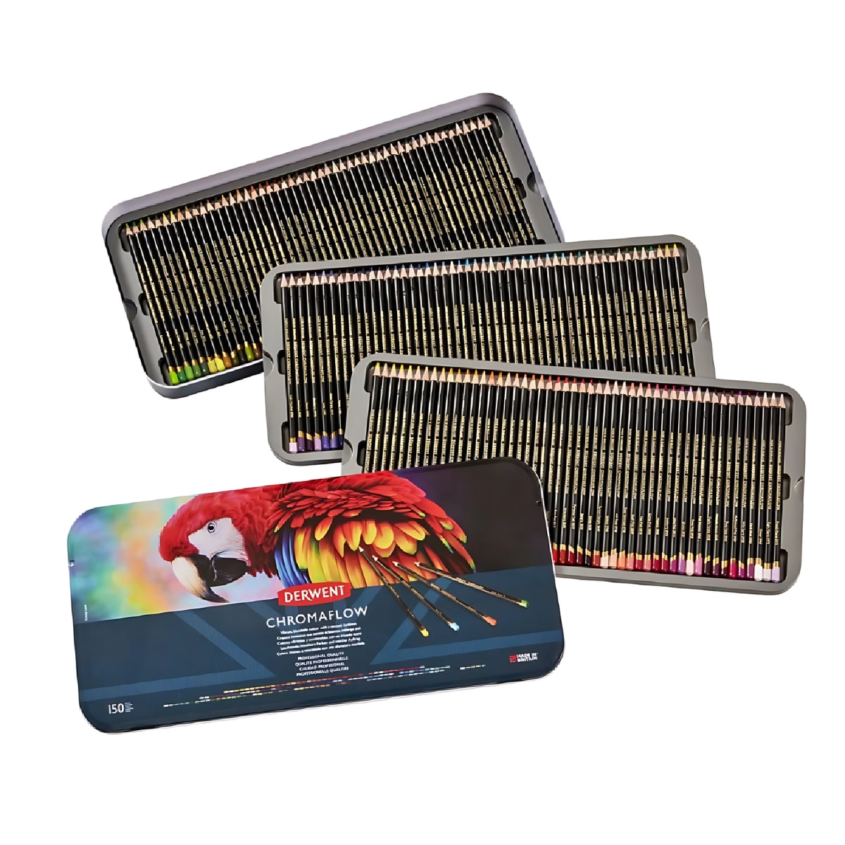 Estojo Lápis de Cor Permanente Chromaflow com 150 Cores - Derwent  