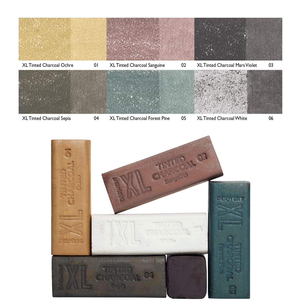 Estojo Carvão Xl Tinted Charcoal com 6 Cores - Derwent  