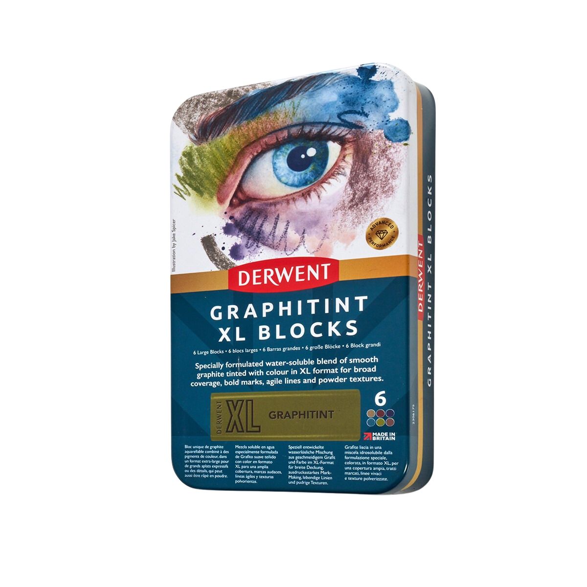 Estojo Carvão Xl Graphitint com 6 Cores - Derwent  