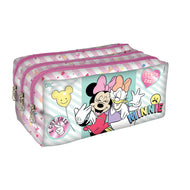 Estojo Triplo com 3 Zíperes em Tecido - Minnie Kids 19,5x11,5cm Dac - 5130