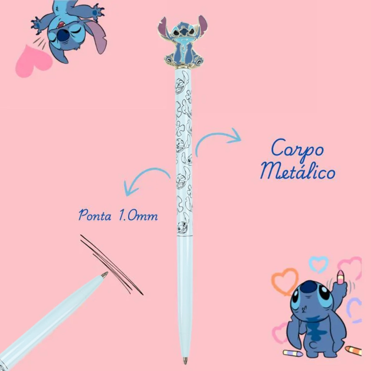 Caneta Metálica Stitch - Molin