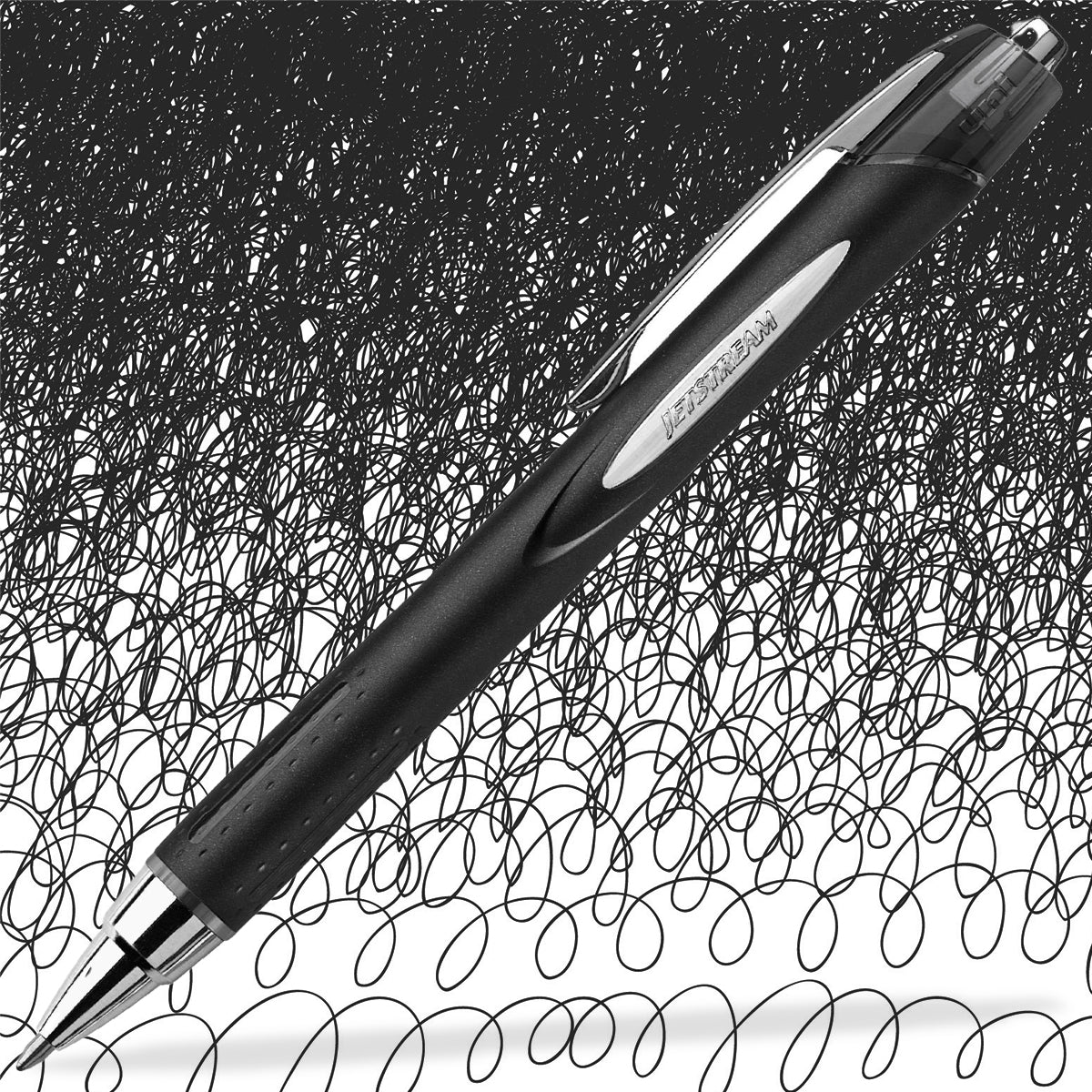 Caneta para Papel Rollerball Jetstream 1.0Mm Retrátil Uniball - Preto