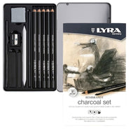 Estojo Lata Lápis Carvão Lyra Rembrandt Charcoal Set 12 Peças