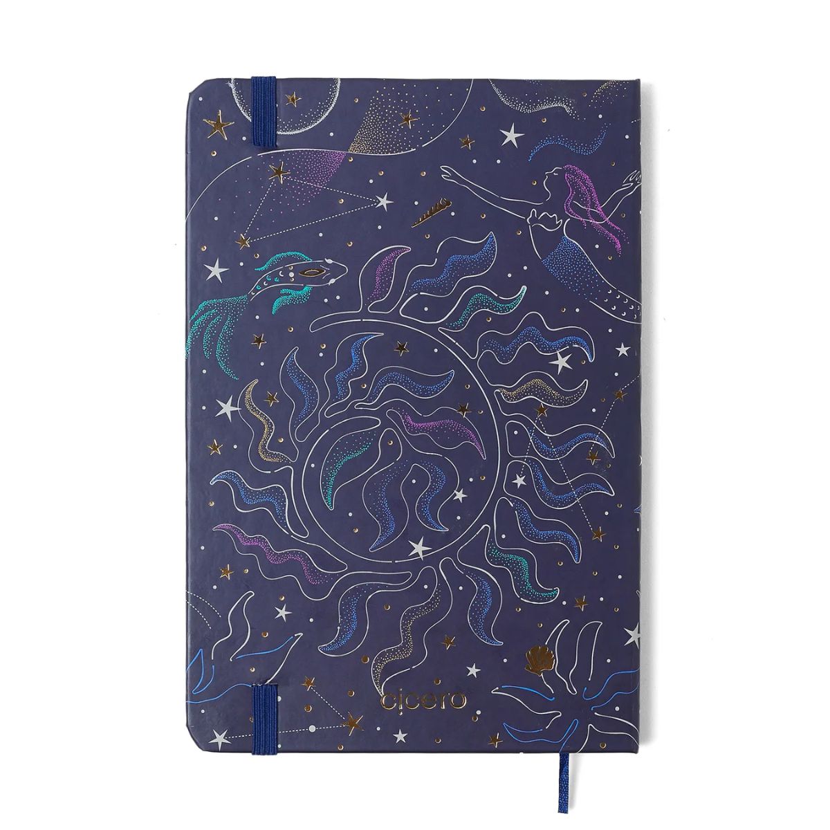 Caderneta Clássica Cicero Astral Mare Azul 14x21cm 160 Páginas Pontado