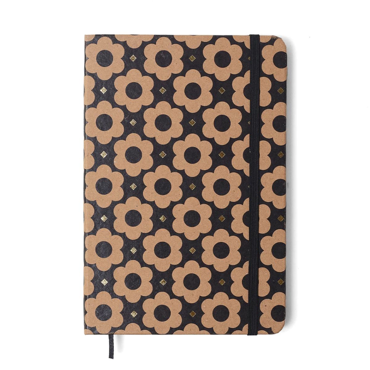Caderneta Clássica Cicero Kraft Flores Mini 14x21cm 160 Páginas sem Pauta