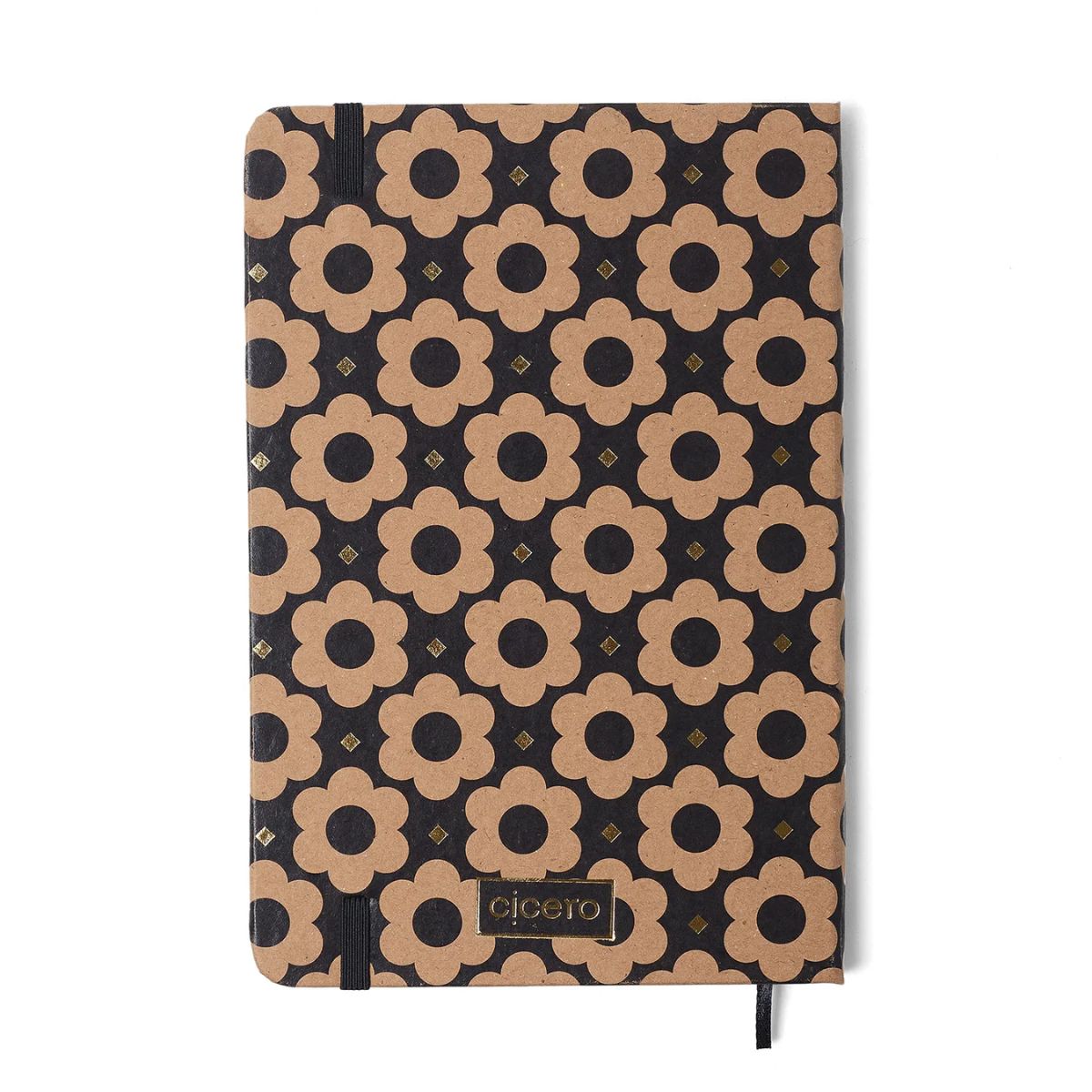 Caderneta Clássica Cicero Kraft Flores Mini 14x21cm 160 Páginas sem Pauta