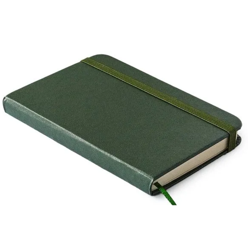 Caderneta Clássica Cicero Verde Oliva 9x13cm 160 Páginas sem Pauta