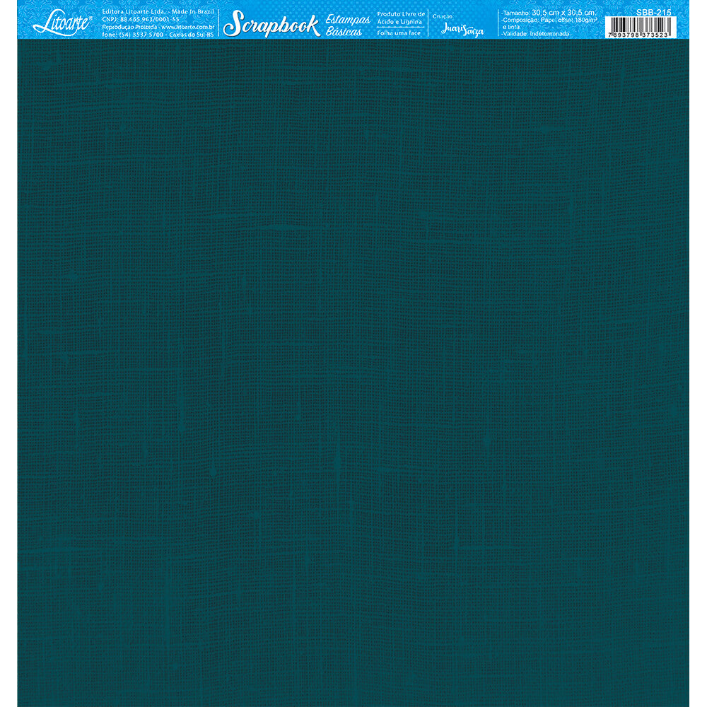 Papel para Scrapbook Estampas Basicas Coleção Floral 3d Textura Verde 30,5x30,5cm para Scrapbook e Papelaria Criativa Sbb-215 - Litoarte