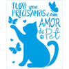 Stencil Coleção Pets Gato Amor de Pet 17x21cm para Pintura Decorativa e Artesanato Stm-768 - Litoarte