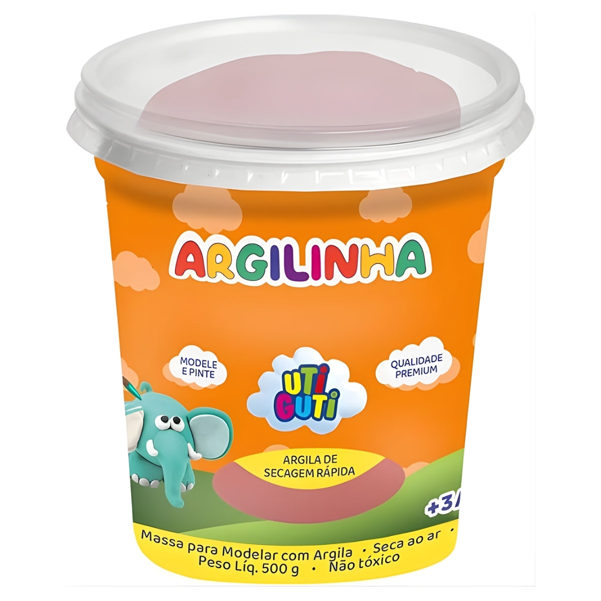Massa de Modelar Argilinha 500g Terracota - Utiguti
