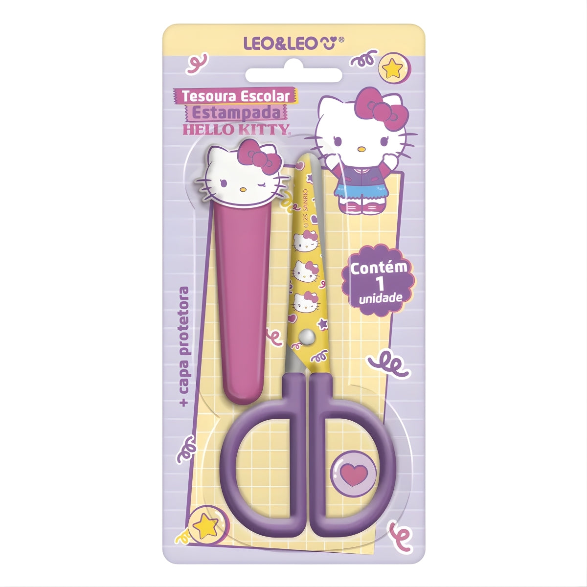 Tesoura Escolar Estampada Hello Kitty - Leo & Leo 10188